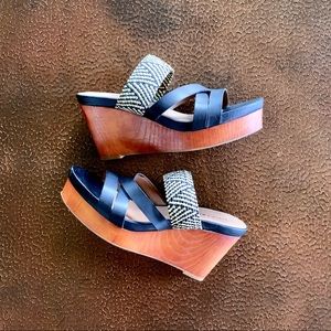 Leather Tribal Pattern Wedges